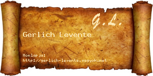 Gerlich Levente névjegykártya